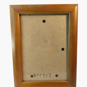 Wood Picture Frame brown 5x7 Photo Easel Back Wall Mount Vintage Desktop Office